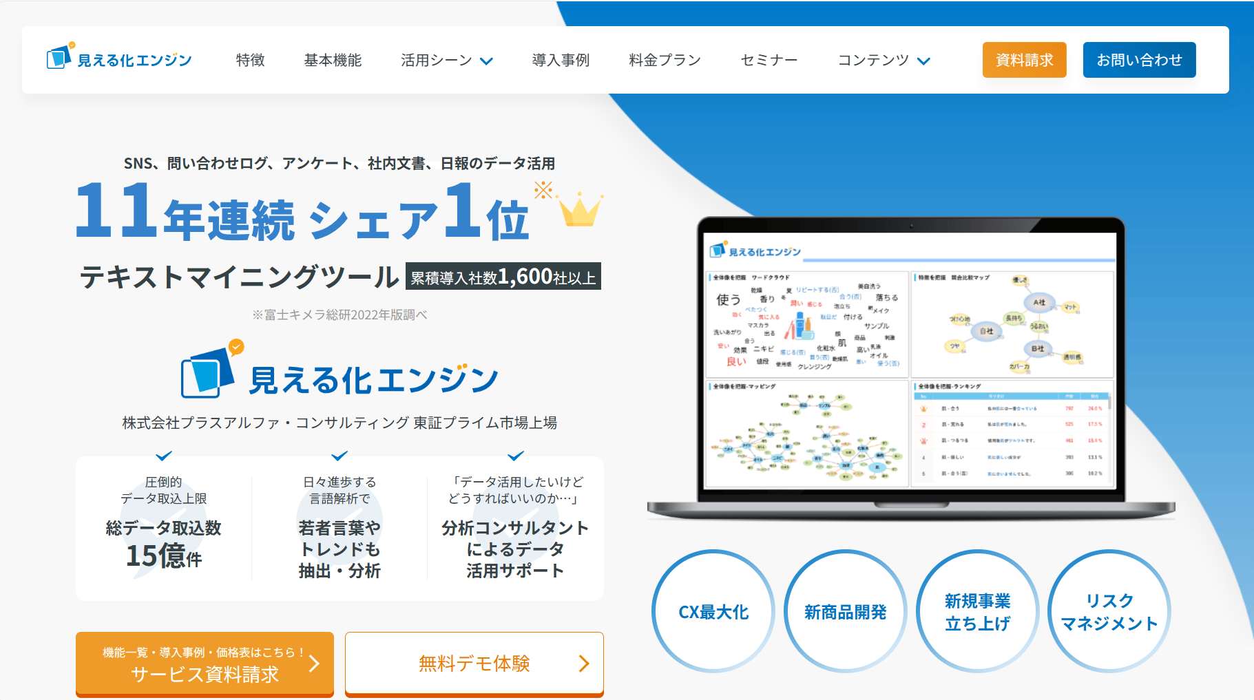 テキストマイニングツール 見える化エンジン