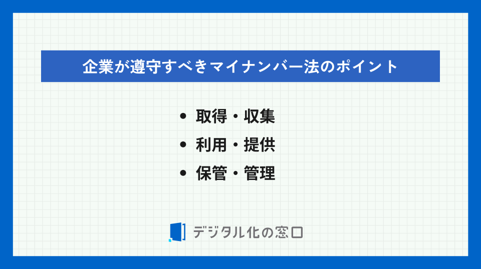 企業が遵守すべきマイナンバー法のポイント