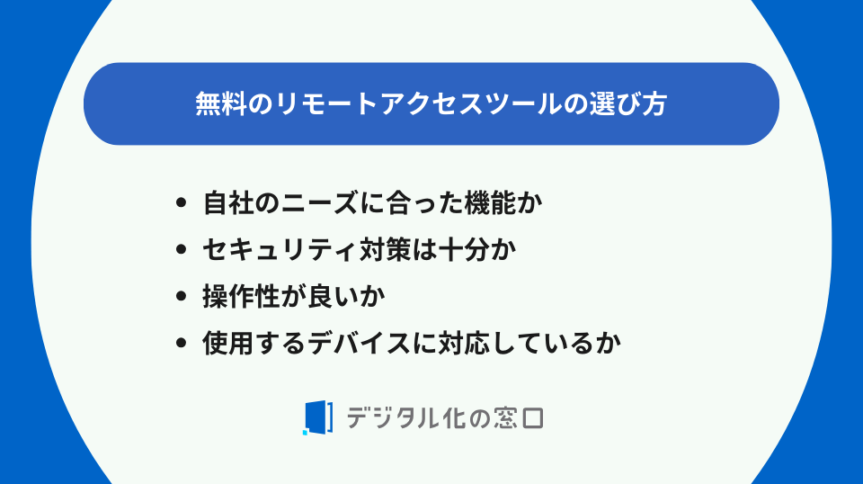 無料のリモートアクセスツール