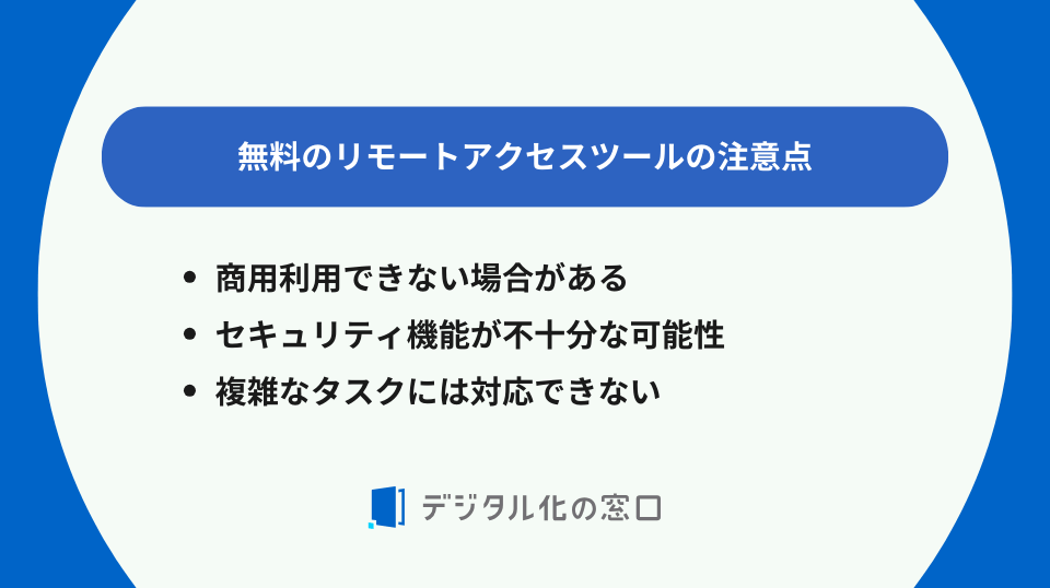 無料のリモートアクセスツール