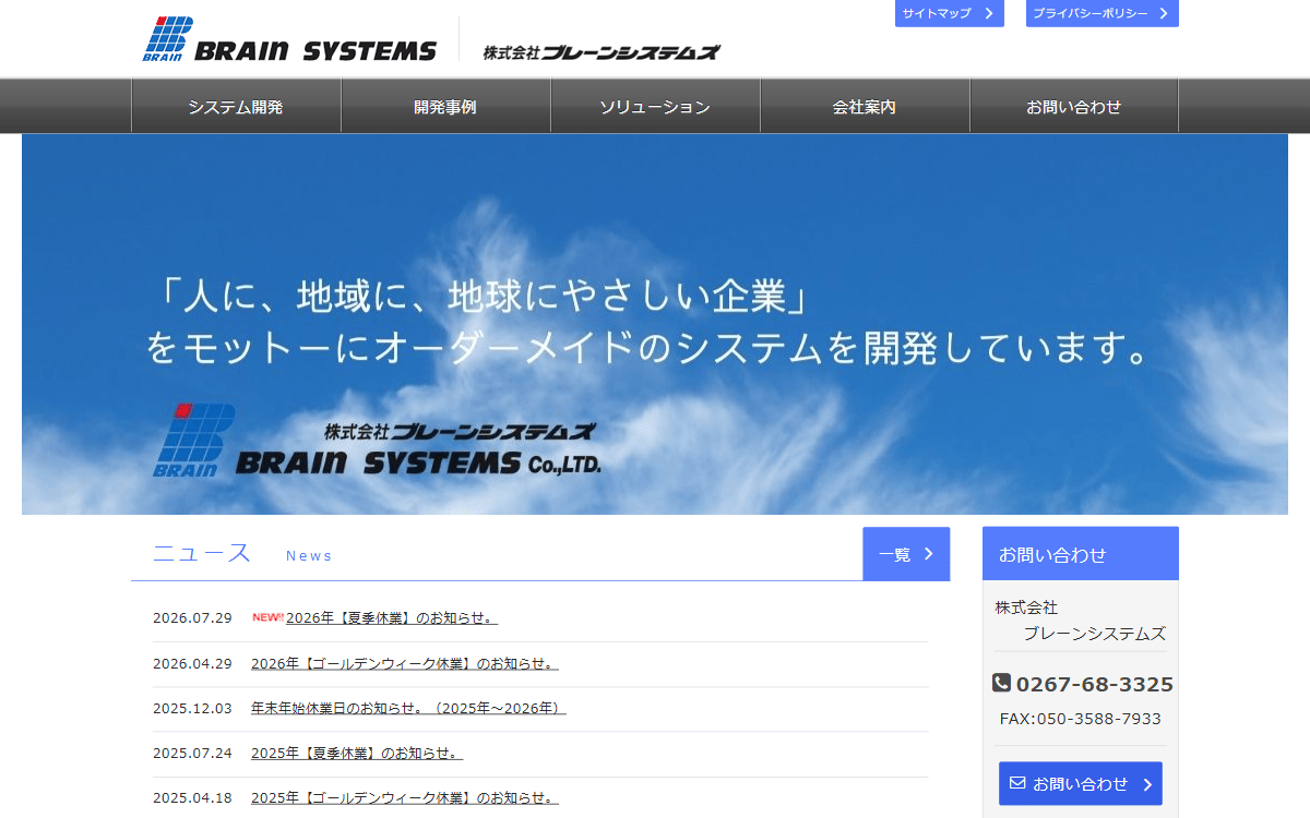 株式会社ブレーンシステムズ 公式サイト