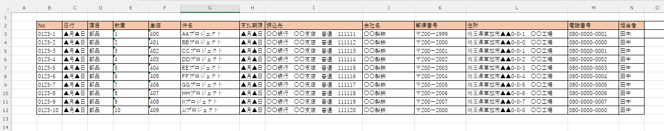 顧客台帳
