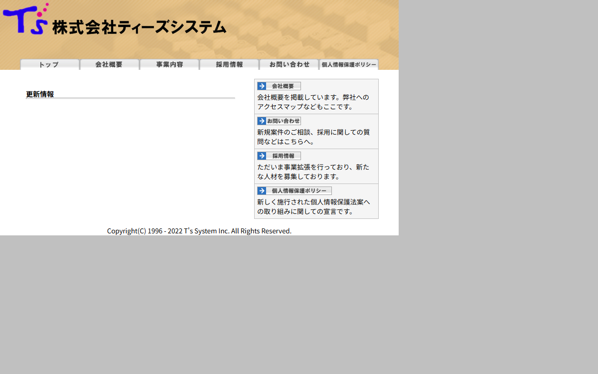 株式会社ティーズシステム 公式サイト